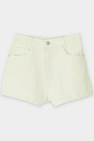 Fish & Chips Groene Jeansshort, Mom Fit