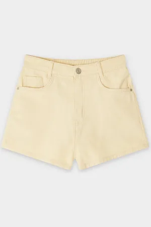 Fish & Chips Gele Jeansshort, Mom Fit