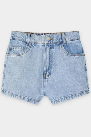 Fish & Chips Blauwe Jeansshort, Mom Fit