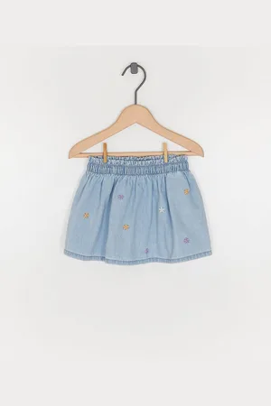 Cuddles and Smiles Jeansrok Met Geborduurde Bloemen