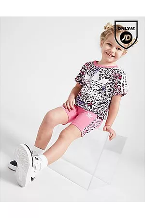adidas Meisjes Shorts - Girls' Leopard T-Shirt/Cycle Shorts Set Infant