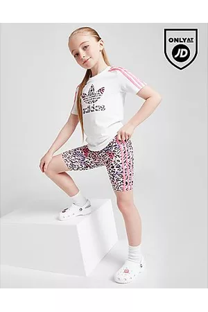 adidas Meisjes Shorts - Girls' Leopard T-Shirt/Cycle Shorts Set Children