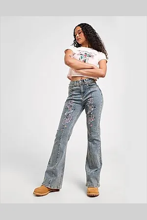 ED HARDY Floral Cross Flare Jeans