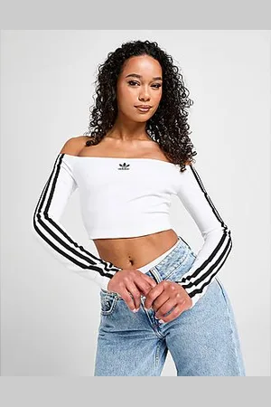 adidas 3-Stripes Bardot Long Sleeve Top