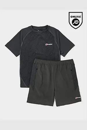 Berghaus All Over Print Grid T-Shirt/Shorts Set Children