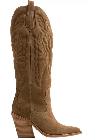 Bronx Dames Hoge laarzen - New Kole Western Hoge Laarzen Suede