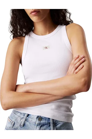 Calvin Klein Woven Label Rib Tank Top