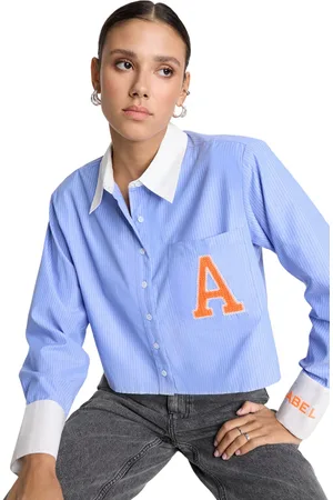 Alix the label Cropped Stripe Blouse