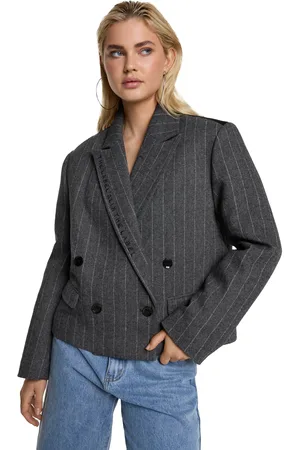 Alix the label Striped Cropped Jas