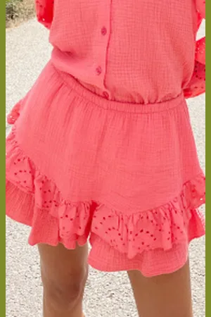 Jurkjes Detailed Katoenen Skort Cleo koraal
