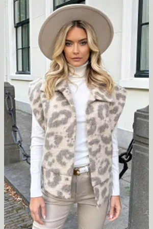Jurkjes Leopard Gilet Samara Beige