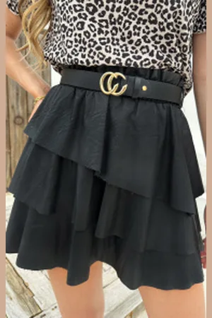 Jurkjes Jolie Leren Ruffle Rok