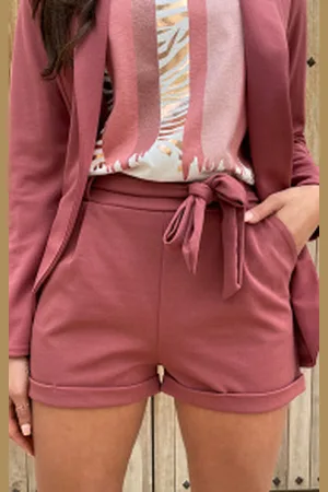 Jurkjes Basic Strik Shorts Dust Pink