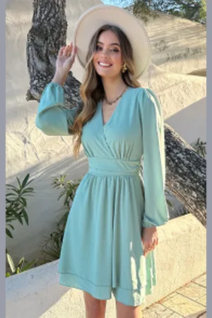 Jurkjes Strik Detail Jurk Ivy Mint