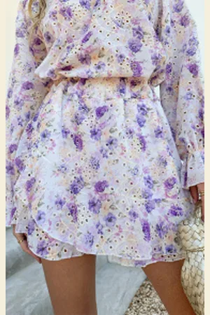 Jurkjes Floral Broderie Skirt Met Ruches