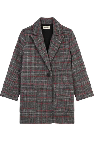 Zadig & Voltaire Jas - Acryl/Wol - Geruit m. Rood - - 12 jaar (152) - Winterjas