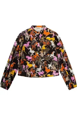Zadig & Voltaire Overhemd - Wild Geluid - Zwart m. Paarden - - 8 jaar (128) - Overhemd