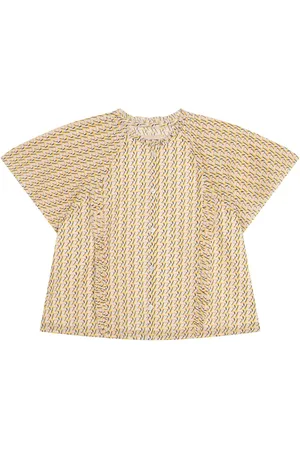 Zadig & Voltaire Top - Gold Yellow m. Patroon - - 8 jaar (128) - Tanktop