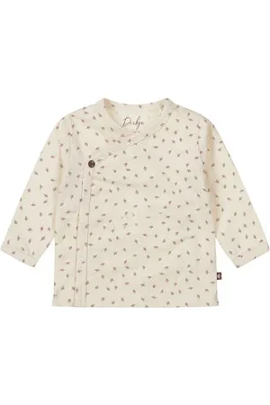 Dirkje Baby longsleeve met all over print en overslag detail Jongens/Meisjes Stretchkatoen Ronde hals