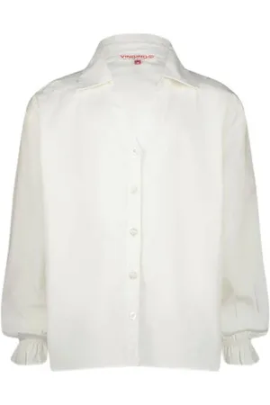 Vingino Blouse Lolely met ruches Meisjes Katoen Button down Effen