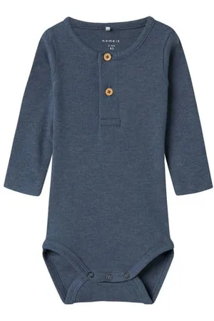 NAME IT BABY ribgbreide romper NBMKAB Jongens Katoen Ronde hals