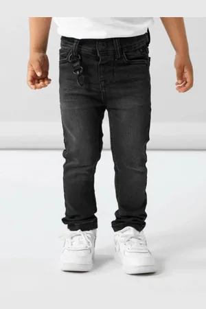 NAME IT MINI slim fit jeans NMMTHEO Zwart Jongens Stretchdenim