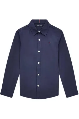 Tommy Hilfiger Overhemd met logo Jongens Stretchkatoen Klassieke kraag