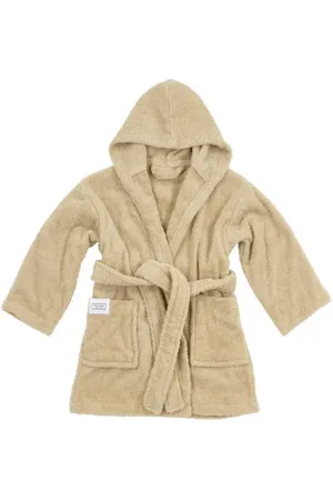 Meyco Badstof badjas Basic Bruin Jongens/Meisjes Katoen Capuchon Effen