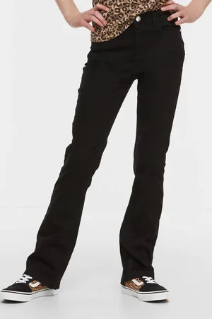 Anytime Flared jeans Zwart Meisjes Stretchdenim Effen