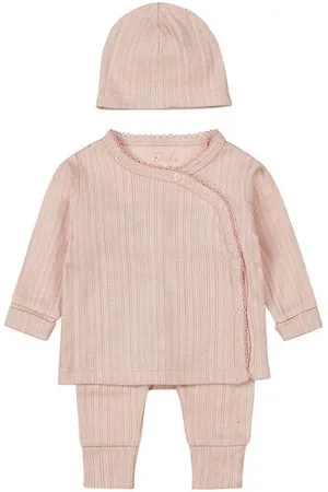 Dirkje Overslagshirt + broek + muts Romper Meisjes Katoen Ronde hals