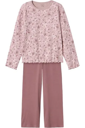 NAME IT KIDS pyjama met bloemdessin Meisjes Stretchkatoen Ronde hals
