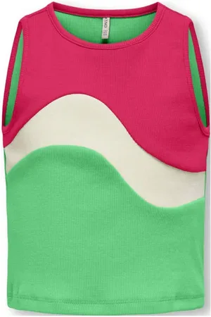 ONLY KIDS GIRL top KOGGRY Roze Meisjes Stretchkatoen Ronde hals