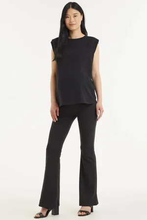 ONLY Low waist flared zwangerschapsbroek Fever Dames Polyester