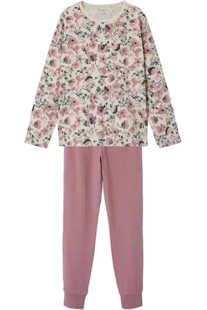 NAME IT KIDS gebloemde pyjama Meisjes Stretchkatoen Ronde hals