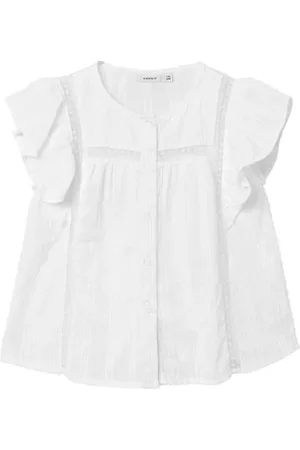 NAME IT KIDS blouse NKFFATIDIA Meisjes Katoen Ronde hals Effen