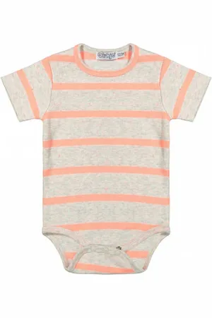 Dirkje Romper met streep Roze Meisjes Sweat Ronde hals Streep