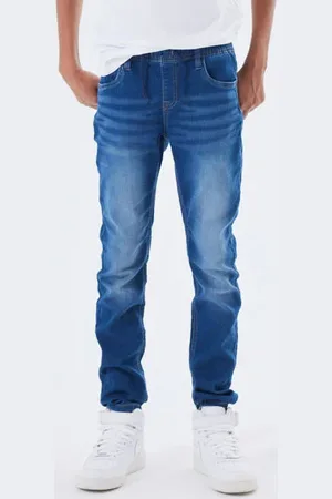 NAME IT KIDS slim fit jeans NKMRYAN JOGGER Blauw Jongens Jog denim