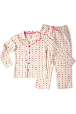 Little Label Pyjama met all over print Meisjes Stretchkatoen Reverskraag