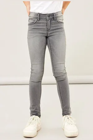 NAME IT Skinny jeans NKFPOLLY Grijs Meisjes Stretchdenim