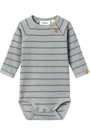 Lil Atelier BABY gestreepte romper NBMKAIL Ecru Jongens Katoen Ronde hals