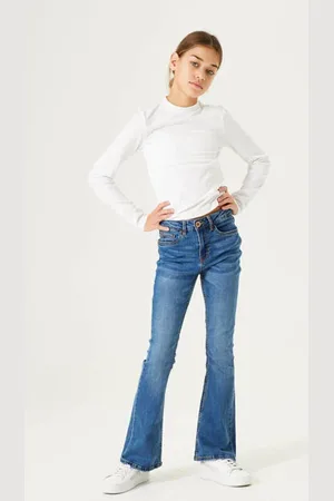 Garcia High waist flared jeans 575 Blauw Meisjes Denim Effen