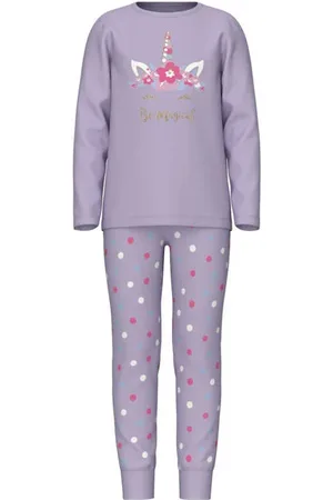 NAME IT KIDS pyjama NKFNIGHTSET MAGICAL lila Paars Meisjes Stretchkatoen Ronde hals