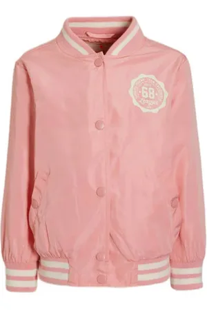 Orange stars Baseball jacket Merle met printopdruk Jas Meisjes Polyester Opstaande kraag