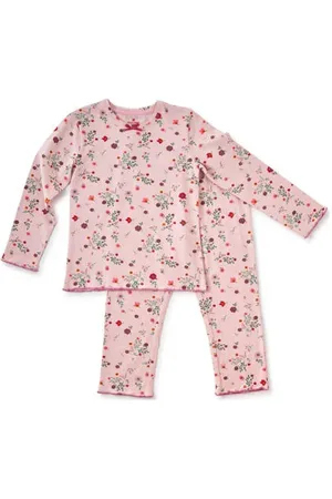 Little Label Gebloemde pyjama van katoen Meisjes Stretchkatoen Ronde hals