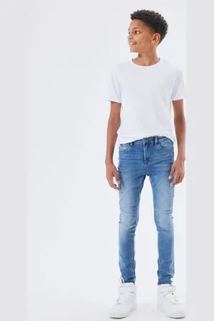 NAME IT KIDS skinny jeans NKMPETE Blauw Jongens Stretchdenim