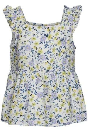 VERO MODA Gebloemde top VMIRIS LEA Meisjes Viscose Vierkante hals