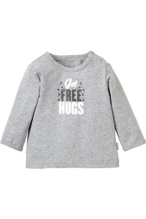 Bess Baby longsleeve Grijs Jongens/Meisjes Stretchkatoen Ronde hals Tekst