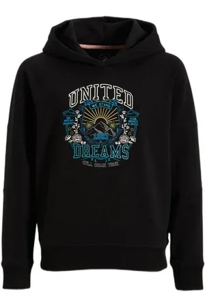 Me & My Monkey Hoodie Nova met printopdruk zwart Trui Meisjes Sweat Capuchon