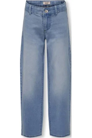 ONLY KIDS GIRL high waist wide leg jeans KOGSYLVIE Blauw Meisjes Katoen