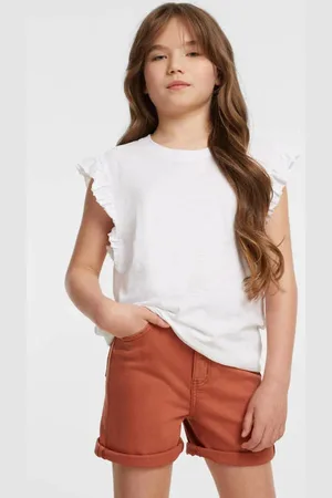 Anytime Denim short Bruin Effen